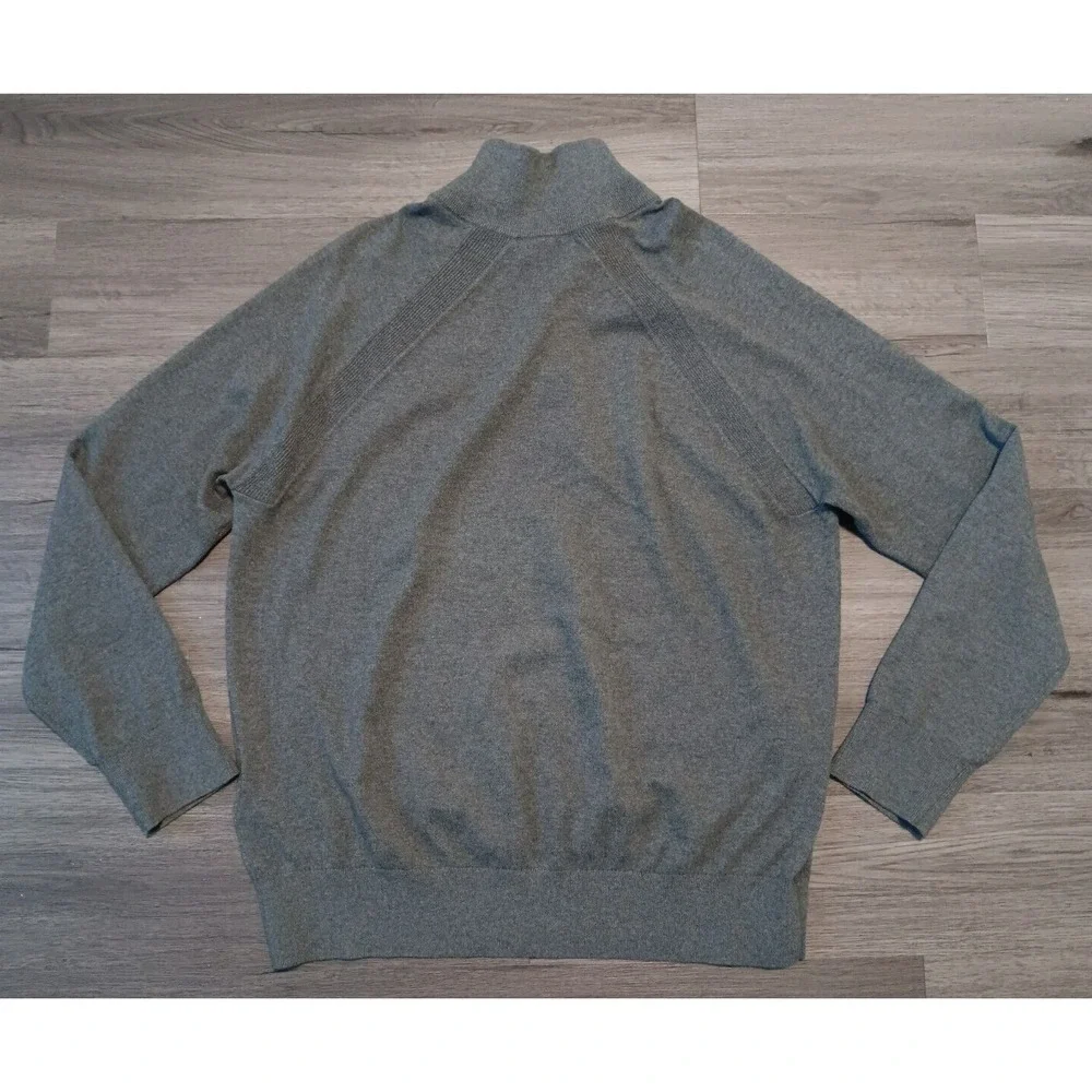 Banana Republic Men's Gray Cotton Cashmere Knit Quarter Zip Sweater Size‎ XL